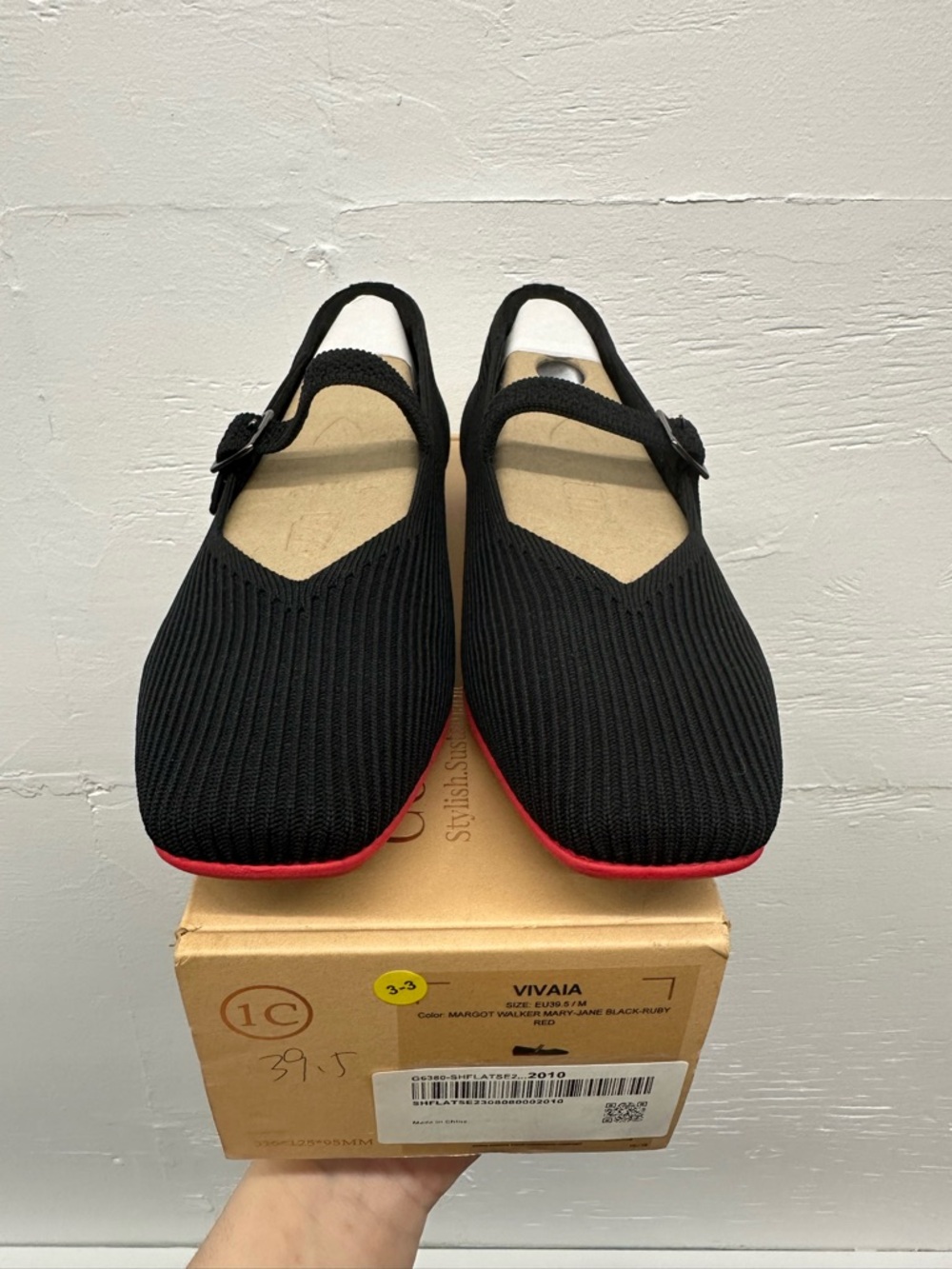Vivaia Margot walker Mary Jane - black ruby red